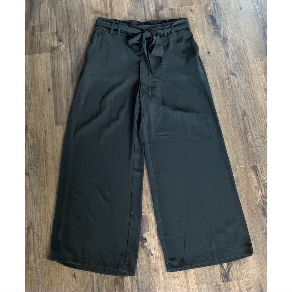 A New Day High Rise Tie Waist Wide Leg Black Pants